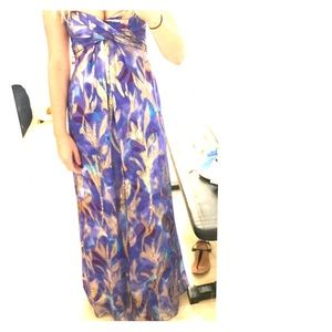 Nicole Miller Purple & Gold Foil Gown size 0